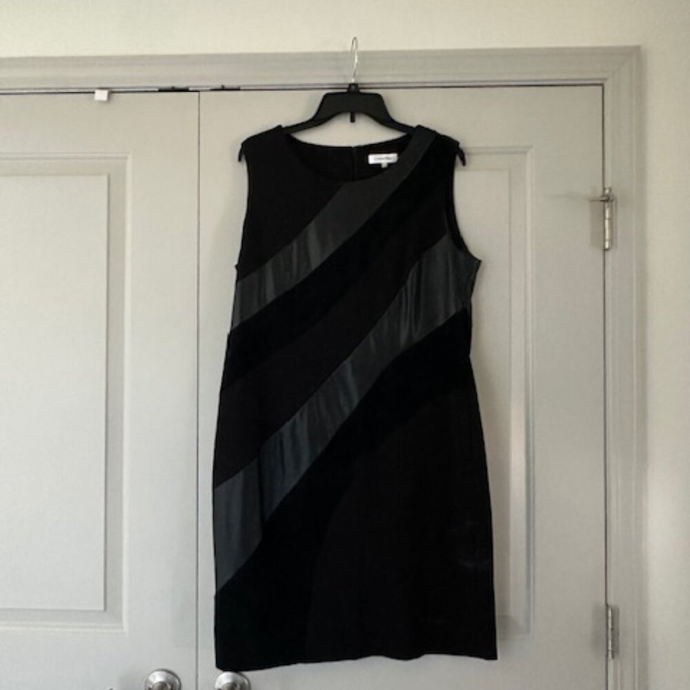 Calvin Klein Women's Faux Suedu/Leather Sheath Dress Size 14